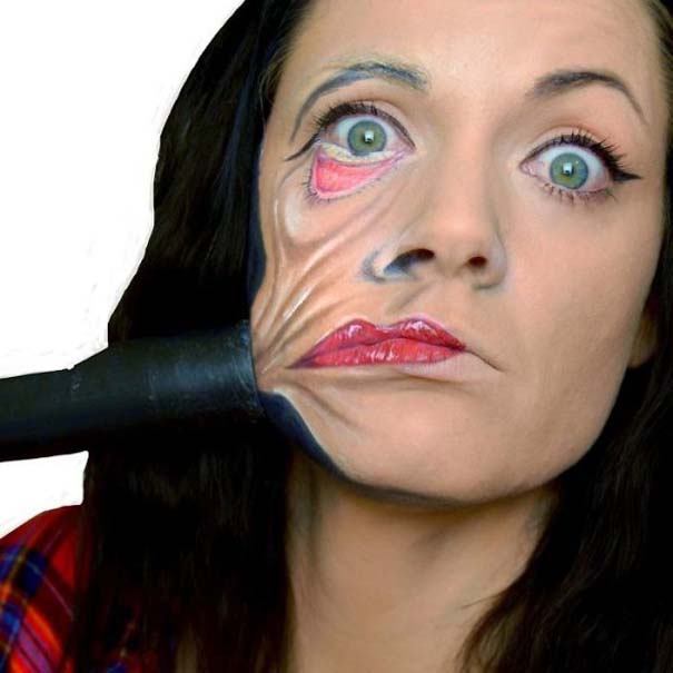 Make up artist μετατρέπει το πρόσωπο της σε εικόνες βγαλμένες από εφιάλτη (15)