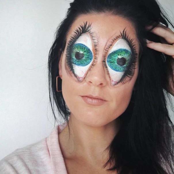 Make up artist μετατρέπει το πρόσωπο της σε εικόνες βγαλμένες από εφιάλτη (19)