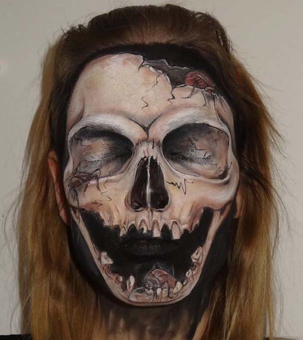 Make up artist μετατρέπει το πρόσωπο της σε εικόνες βγαλμένες από εφιάλτη (22)