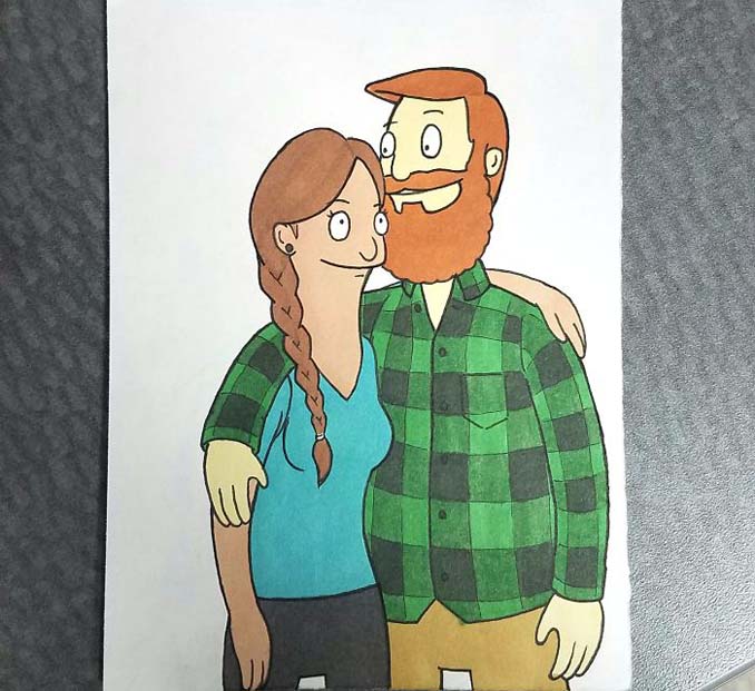 Έκανε έκπληξη στην κοπέλα του ζωγραφίζοντας τους σε 10 διαφορετικά στυλ καρτούν (11)