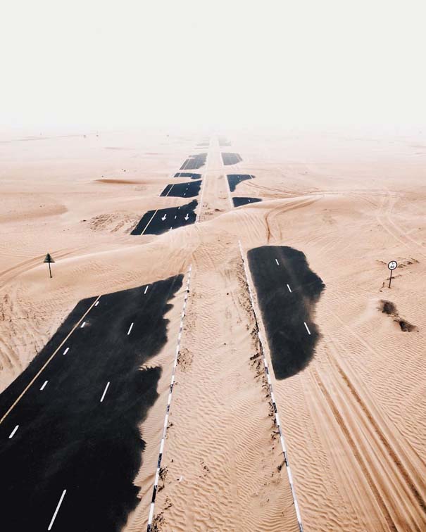 Εκπληκτικές φωτογραφίες δείχνουν την έρημο να κατακτά το Ντουμπάι και το Αμπού Ντάμπι (1)