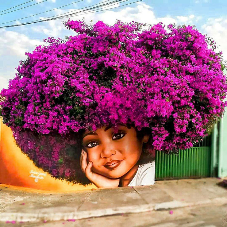 Street artist δημιουργεί πορτραίτα graffiti με μαλλιά | Φωτογραφία της ημέρας